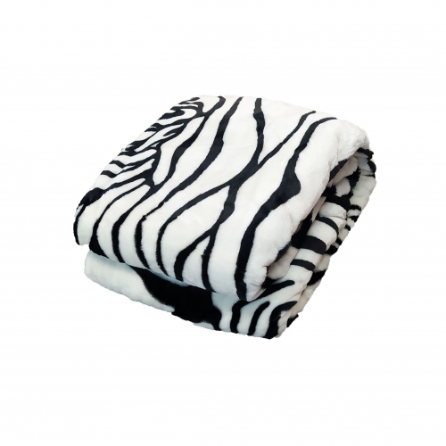 Koc akrylowy - Gruby i ciepły - Zebra - gładki